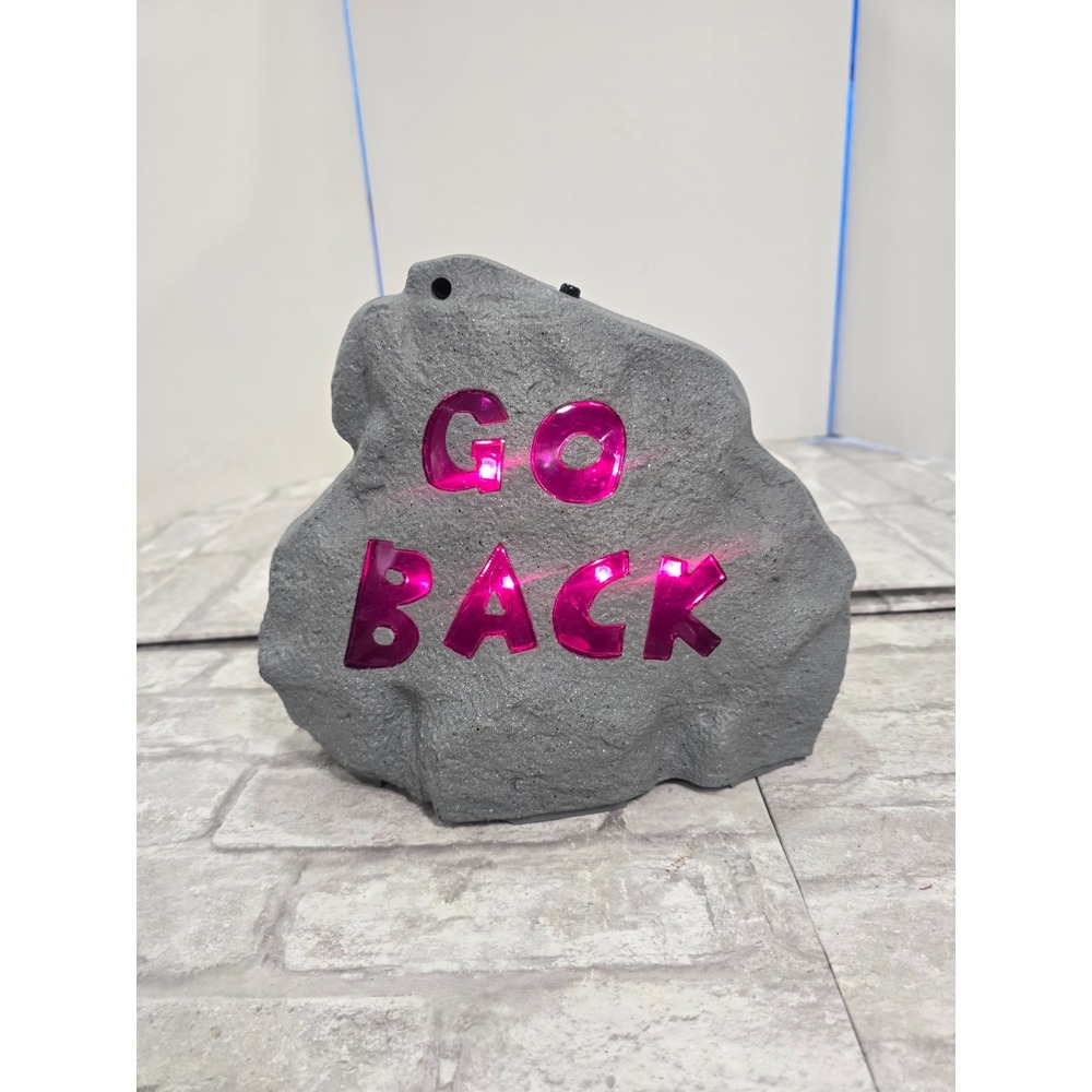 Gemmy GO BACK Haunted Rock Lights And Sounds Retired Stone Halloween VIDEO